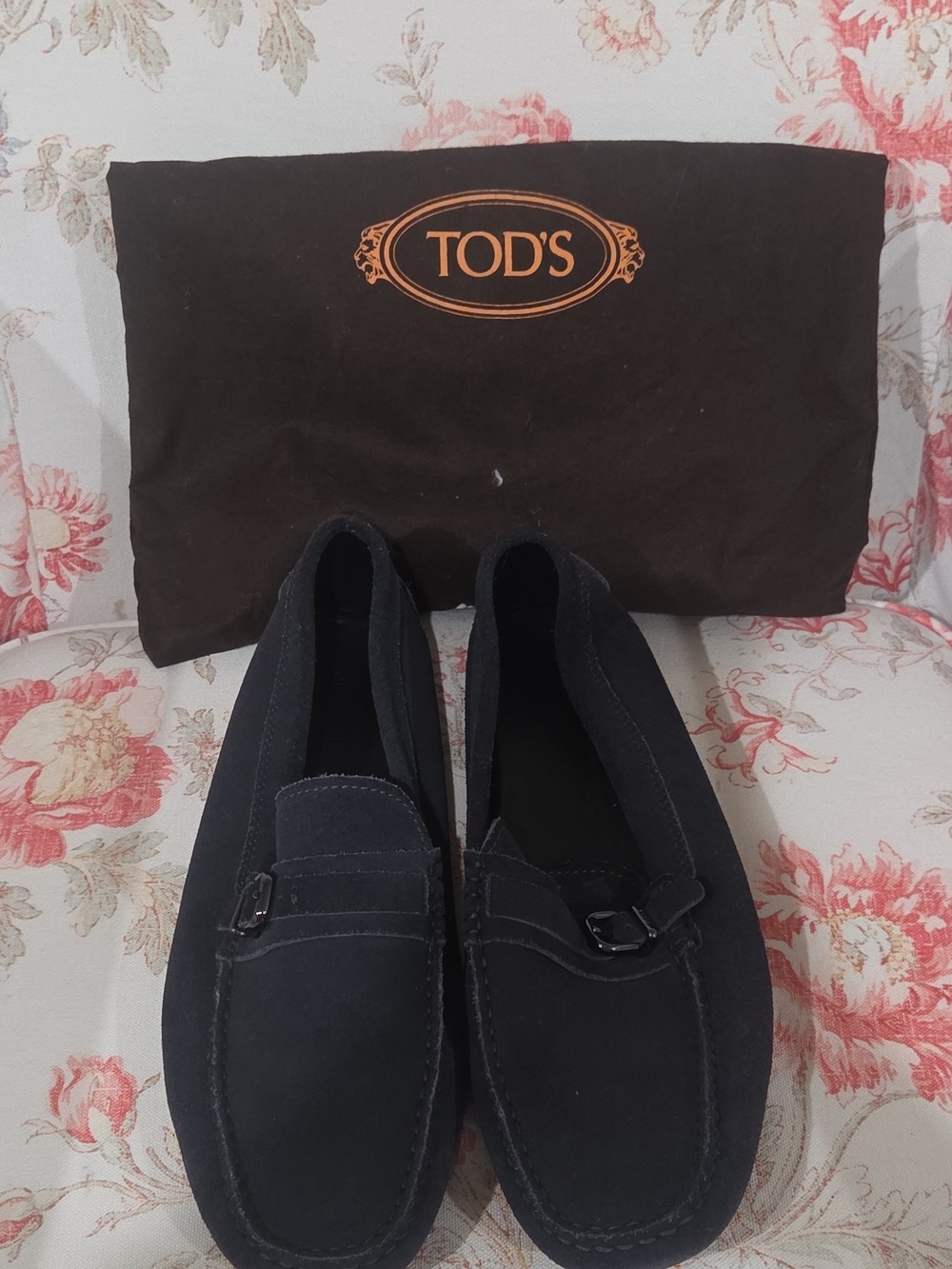 TOD'S Men's Navy Suede Loafers